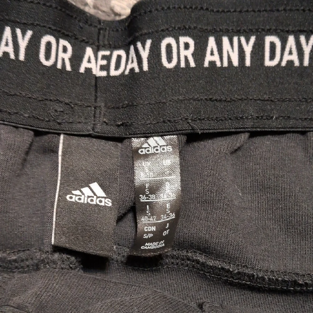 Adidas Black Joggers with White Stripes - Picture 2 of 9